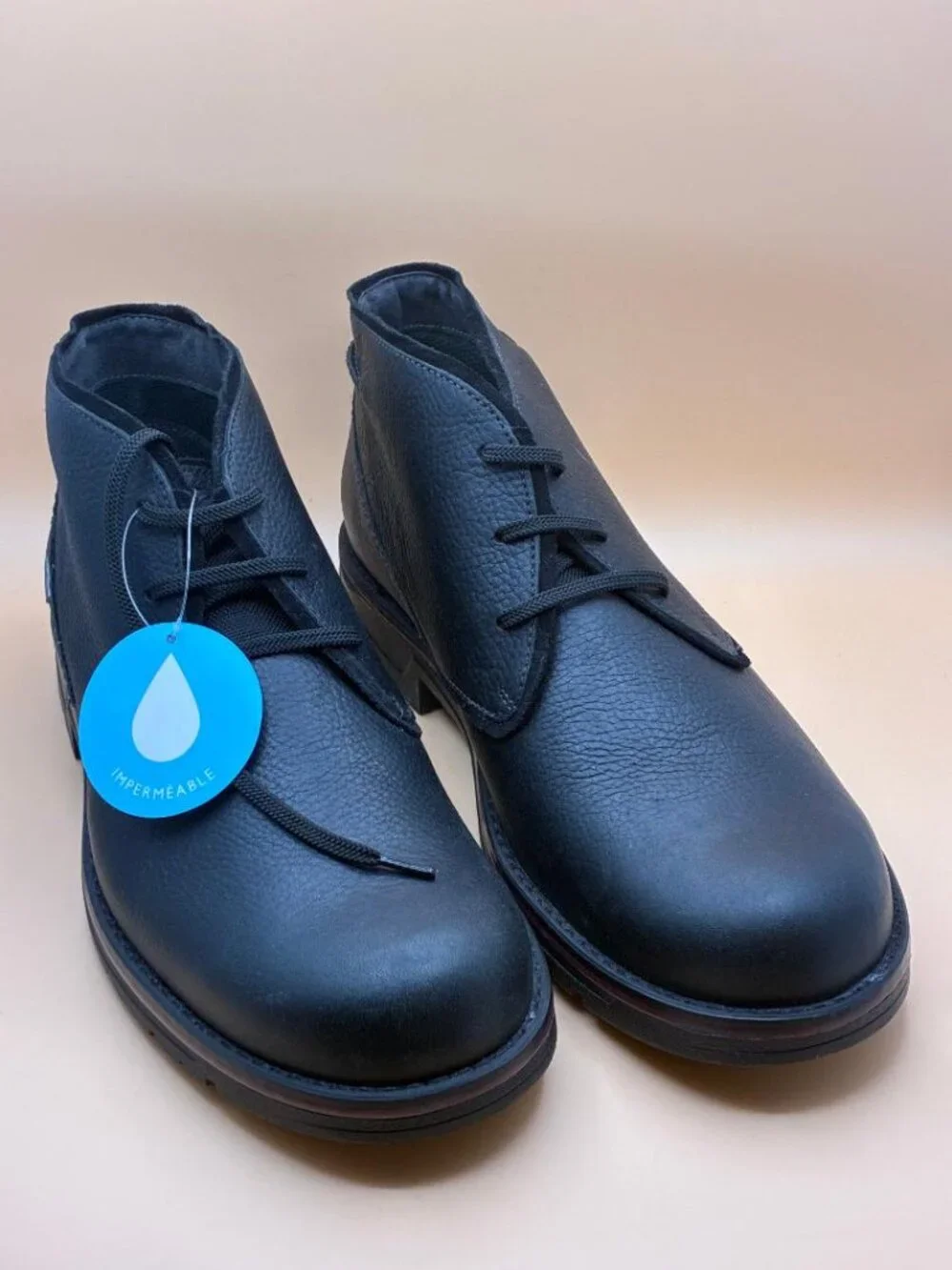 NWT Clarks Boots Men's 12 M Morris Peak Pebbled Chukka Waterproof Leather Black